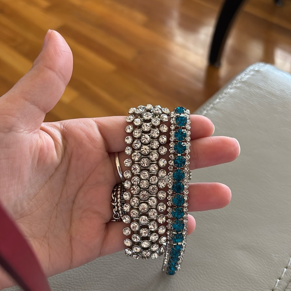 2 silver bracelets